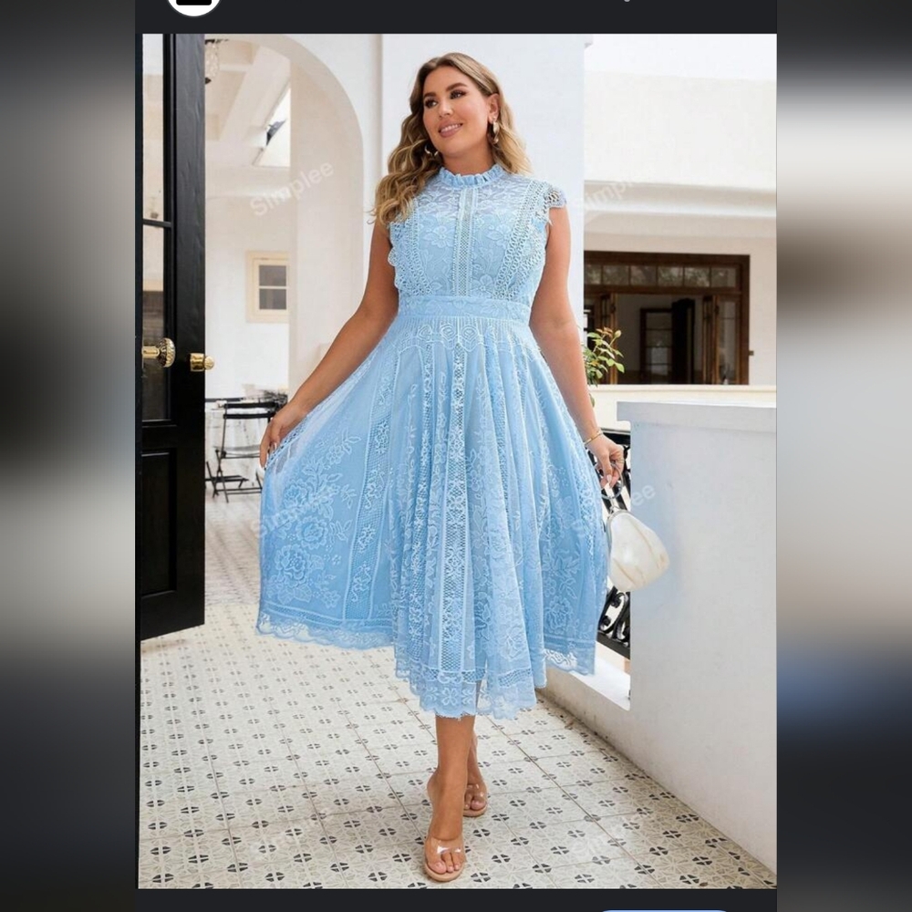 Blue Lace Dress   (XL)  NWOT
